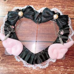 現品販売 デコ硬質ケース アイボリー×黒チェック 天使のはね B7サイズ デコ硬質ケースNo.171 ♡現品販売♡ デコ硬質ケース 水色×チェック メイド