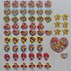 平成レトロ　フレークシール　女の子　59枚