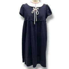 LANVIN en Blue ランバン オンブルー 半袖ワンピース リボン 8411-1121-0 紺色 ネイビー サイズ38 レディース 夏 ゴーゴー古着久喜倉庫店 23 No.287