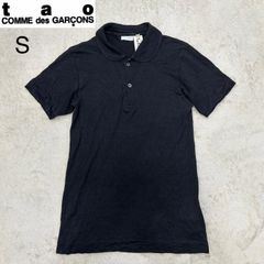 tao COMME des GARCONS タオ コムデギャルソン 丸襟 シルク 絹 100% ポロシャツ 半袖 ブラック 黒 S