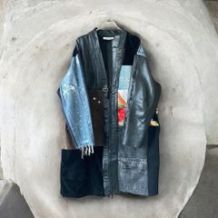 kimono obi leather coat 久喜倉庫店 着物 帯 レザー コート デニムコート 再構築 リメイク remake