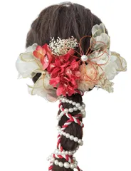 【特価】花 浴衣 袴 振袖 結納 着物 かんざし ヘアーアクセサリー 卒業式 和服 人気 入学式 紐 水引 結婚式 髪飾り 髪飾り パール 発表会 成人式 リボン K0806 4色 [JZOON]