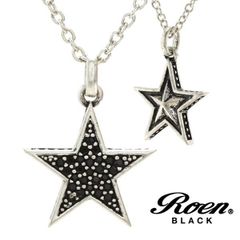Roen BLACK ロエンブラック スターペンダント ネックレス キュービックジルコニア 星 メンズアクセサリー