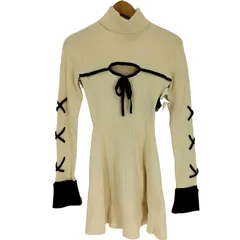 ダーリッチ Darich 23AW バイカラー リボン デザイン ニット ミニ ワンピース レディース FREE 