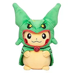 ポケモン ピカチュウ メガルカリオ レックウザ　ポンチョ なりきり ぬいぐるみ ポケモンセンター限定 メガルカリオのポンチョを着たピカチュウ