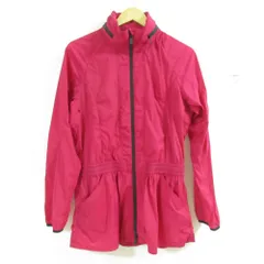 美品 BURBERRY GOLF バーバリーゴルフ 2WAY ダブルジップ ペプラム ナイロンジャケット ブルゾン 2 ローズ レディース 古着 中古 USED