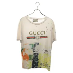 GUCCI (グッチ) タイダイ オールドロゴ プリント半袖Tシャツ ホワイト 457936-X3G54のサムネイル