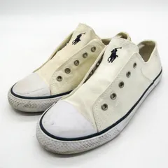 ポロラルフローレン スリッポン スニーカー ローカット ブランド シューズ 靴 白 レディース 24サイズ ホワイト POLO RALPH LAUREN 【中古】