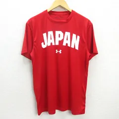 G■アンダーアーマー/UNDER ARMOUR ドライTシャツ/スポーツウェア【L】赤/men's/62【中古】■