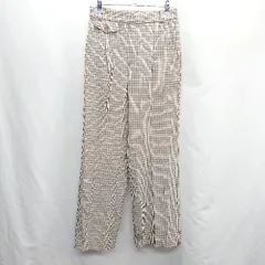 ◇ ◎ ●未使用● ViS ビス チェック柄 ストレートパンツ サイズM ホワイト ベージュ ブラック レディース E  【1407020066389】
