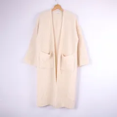 アーバンリサーチ カーディガン ロング丈 7分袖 ウール混 無地 トップス 白 レディース ONEサイズ オフホワイト URBAN RESEARCH 【中古】