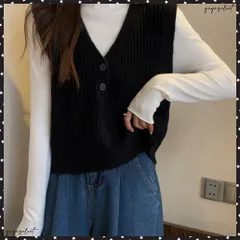 Vネックニットベスト コンパクトベストレディース ニットトップス 重ね着 レイヤードベスト カジュアル お洒落 ノースリーブ 着やせ プルオーバー20代30代韓国ニットチョッキ ノースリーブニット チョッキ 無地春秋