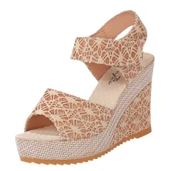 レディース 厚底ウェッジサンダル 10.5cm 疲れにくい 歩きやすい 美脚効果 夏 ベージュ