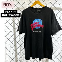 90s PLANET HOLLYWOOD Washington USA製　プリントTシャツ　Tシャツ　シングルステッチ プラネットハリウッド　ワシントン　ウォルトディズニー　人気　90年代　古着　ヴィンテージ　メンズ　アメカジ　カジュアル　フェード　XL