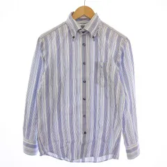 バーバリーブラックレーベル BURBERRY BLACK LABEL シャツ 長袖 ボタンダウン ロゴ刺繍 ストライプ柄 2 マルチカラー BMW08-602-23 /BM
