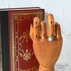 L3705-452 英国ヴィンテージ アクセサリー フラワー パール リング 16号 イギリス
