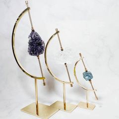 台座付き鉱石 木製台座付き】水晶 鳳凰彫刻