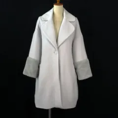 レイカズン Ray cassin 袖フェイクファーゆるチェスターコート F グレー