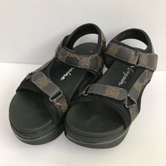 Anne Coquine アンコキーヌ　幅が調整できる厚底サンダル　ブラウンモノグラム　M23?p～23.5／L24.0?p～24.5?p　タ