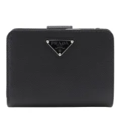 【PRADA】プラダ トライアングルロゴ 1ML018 サフィアーノ NERO 黒 ユニセックス 二つ折り財布