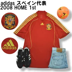 アディダス adidas スペイン代表 2008 HOME 1st S／S ユニフォーム ゲーム シャツ ラグランスリーブ 4XO レッド サッカー フットボール ウェア メンズ