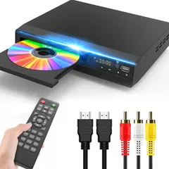 DVDプレーヤー1080Pサポート DVD/CD再生専用モデル HDMI端子搭載 CPRM対応、録画した番組や地上デジタル放送を再生する、USB、AV/HDMIケーブルが付属し、テレビに接続できます、リモコン、日本語説明書付き