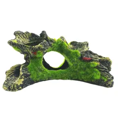 【新着商品】Charmoon 水槽 オブジェ 流木 苔 緑 隠れ家 シェルター リアル 置物 アクアリウム オーナメント (タイプ3)