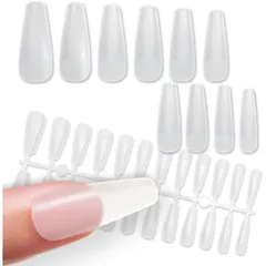 ネイルチップ ロングバレリーナ 240枚 10サイズ 付け爪 ロング 長さだし クリア 透明 セルフネイル ジェルネイル サンディング済み きらきらぷんぷん丸 NTIP-001