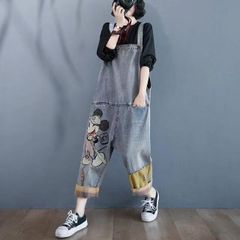 LPBA014春秋レディース おしゃれ サロペット ゆったり デニムパンツ オーバーオール(M-2XL)