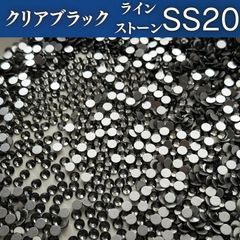 新体操 ラインストーン レオタード 衣装 ガラス クリアブラック 黒 ss20