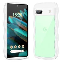 【人気商品】ワイヤレス充電対応 落下防止 おしゃれ レンズ保護 TPU スマホケース 透明 耐衝撃 (ホワイト) 軽量 薄型 滑り止め カバー a ピクセル8 かわいい 人気 全面保護 クリア ケース 8A Pixel