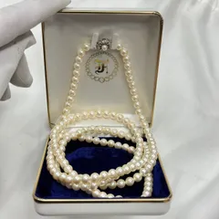 パールネックレス ロング 本真珠風 ケース付き フォーマル 冠婚葬祭