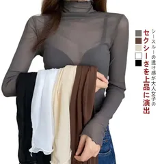  長袖 クルーネック インナー シアートップス シアー タートルネック  トップス 重ね着 レディース 薄手 シースルー カットソー 肌見せ レディース 春 きれいめ  おしゃれ 無地 秋冬 夏 レイ#cjfj138961