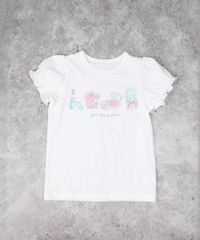 la poche biscuit　コスメ柄半袖Tシャツ　LP25ES004　オフホワイト