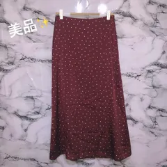 H BEAUTY&YOUTH UNITED ARROWS　エイチビューティーアンドユースユナイテッドアローズ　ロングスカート　フレアスカート　ひざ下　フレア　総柄　ドット　薄手　春　夏　秋【S】　赤　レッド　白　ホワイト