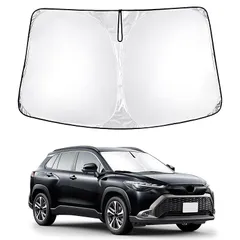 カローラクロス フロントガラス サンシェード Corolla Cross フロント サンシェード シェードカーテン マルチサンシェード 車種専用 遮光率99% シェード 日よけ UVカット カスタムパーツ インテリア 内装パーツ 取付簡単 収納袋付 (トヨ 0