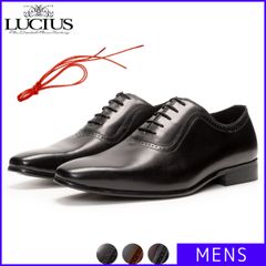 【新品】 メダリオン ビジネスシューズ メンズ LUCIUS ルシウス ブラック 黒 紳士靴 内羽根 プレーントゥ ドレスシューズ 父の日 入学式 式典 結婚式 フォーマル 革靴 シューズ 25 25.5 26 26.5 27 27.5 LLT477-1-S