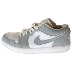 NIKE (ナイキ) WMNS AIR JORDAN 1 LOW WHITE/WOLF GREY-ALUMINUM エアジョーダン1 ロー US10/27.0cm グレー DC0774-105