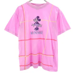 MICKEY UNLIMITED ミッキー アンリミテッド チェック柄 半袖 Tシャツ F ピンク レディース 古着