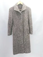 ◇ ⊇◎ COMME CA DU MODE コムサデモード 総柄 長袖 ウールコート サイズ9 ブラウン レディース E  【1501160027504】