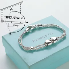 ティファニー ヴィンテージ ダブル ハート ツイスト ロープ ブレスレット - c.1990s