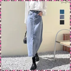 デニムスカート スリット タイトスカート レディース ハイウエスト レトロ ロングスカート 大人カジュアル 体型カバー 着やせ ストレートスカート韓国 春夏秋冬 ペンシルスカート Iラインスカート おしゃれストリート