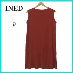 美品 INED イネド ワンピース ひざ丈 ノースリーブ レディース レッド 9