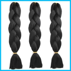 ヘアアクササリー ヒップ つけ毛 ウィッグ ウィッグ ホップ 毛束 かつら つけウィッグ レゲエ 盛りアップ ヘアアクセサリー 三つ編み グラデーション ダンス 編み込み ブレイズ 3本セット ヘアアレンジ(1#ブラック) エクステンション 全30色 Feib