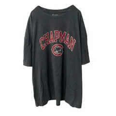 Champion 半袖 プリントTシャツ 2XL ダークグレー チャンピオン クルーネック ビッグプリント スポーティー 古着卸 アメリカ仕入 a706-5850