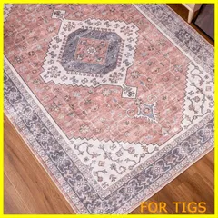 【数量限定】DECOMALL カーペット 6畳 ペルシャ絨毯風 ラグ マット 230x330CM 花柄 洗える オールシーズン 滑り止め 防ダニ 防臭 床暖房対応 オレンジ