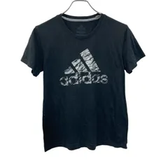 adidas 半袖プリントTシャツ M ブラック アディダス プルオーバー ビッグロゴ スポーティー 古着卸 アメリカ仕入 a705-5865