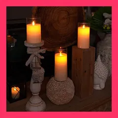 【スタッフおすすめ！】Homemory 揺らめく炎なしキャンドル 電池式 アクリルLEDピラーキャンドル リモコンとタイマー付き ガラス効果 ホワイト 3個セット