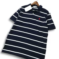 【新品 未使用】 U.S. POLO ASSN ユーエス・ポロ・アッスン 半袖 ボーダー ポロシャツ Sz.3L メンズ ネイビー大きい 特大