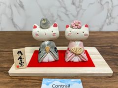 優雅猫雛飾り お雛様 ひな祭り Hinamatsuri Doll's Festival Cats Pottery